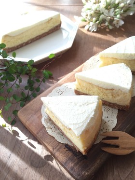 爽やか2層のチーズケーキ