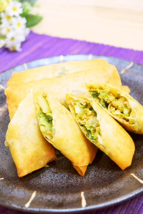 簡単♡キャベツと豚のカレー春巻き♪