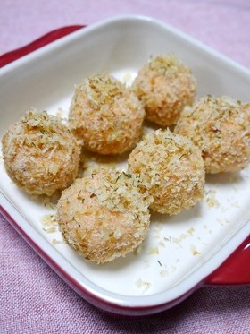 レンジで簡単！揚げないサーモンコロッケ