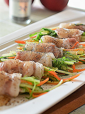 ペッパーが決め手！豚バラ肉の野菜巻き♪ 