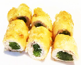 お弁当に！豚薄切り肉のほうれん草巻き