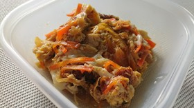 トンカツが余ったら、翌日の弁当は卵とじ