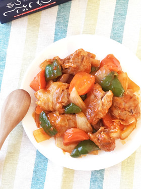 あごだしで*簡単！揚げない♪うま酢豚♪