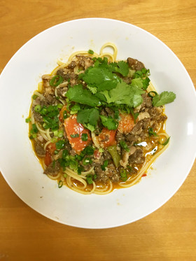 シルクロード風ひき肉のスープパスタ