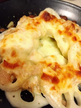 レンコンのツナタルタルチーズ焼き