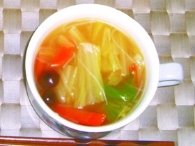 白菜の中華スープ★春雨を入れてヘルシー♪