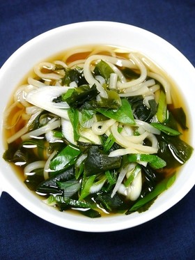 カルシウムたっぷり！わかめの生姜うどん