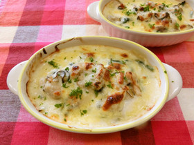 かきとほうれん草のクリーミーグラタン