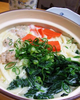 寒さに負けるな！ほっこり豆乳鍋焼きうどん