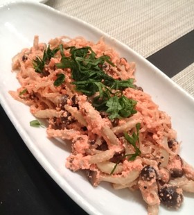 簡単ヘルシー☆糸こんにゃくの明太子炒め