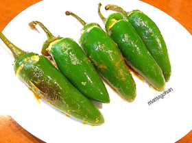 こどもピーマンの肉詰め焼き