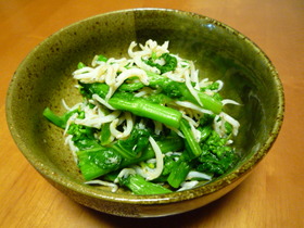 麺つゆで簡単な♪菜の花のシラス和え