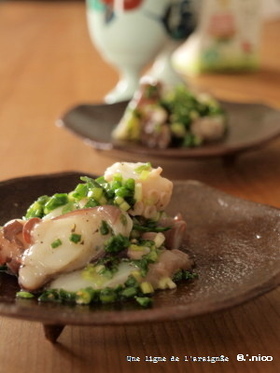 おつまみに、ねぎタコ。