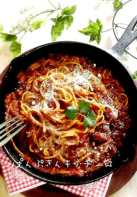 直茹で☆スパゲッティミートソースだよ♪