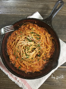 ミートソース☆ワンポットパスタ♪