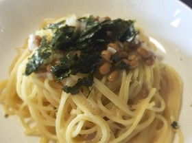 簡単パスタ☆納豆乳クリーム風パスタ