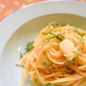 エノキと明太子の旨みシンプルバターパスタ