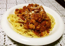 ミートソースパスタ