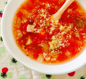 チキンで低糖質なミネストローネ