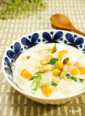 ❀かぶとお豆の味噌ミルクスープ❀