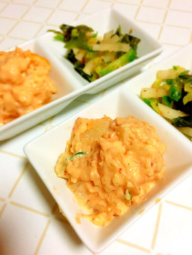 レンジで♪禁断のマヨキムチーズポテサラ♡