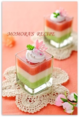 基本材料2つ簡単ひな祭りマシュマロムース