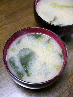 簡単ポカポカ！ほうれん草と舞茸の粕味噌汁