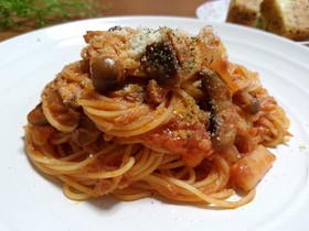 きのことツナのまったりナポリタン