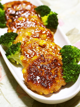 お弁当のおかず★コーン入り鶏バーグ