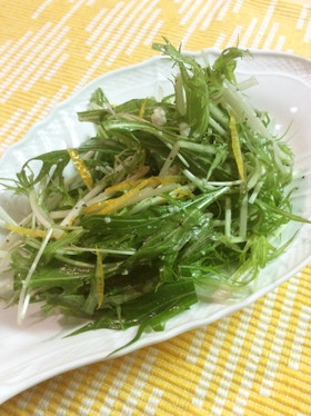 塩麹&柚子ドレッシングの水菜サラダ