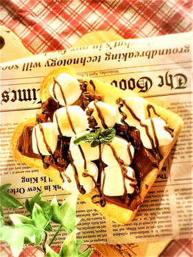 バレンタイン♡マシュマロ＆チョコトースト