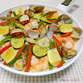 簡単パエリア。フライパンと炊飯器で！