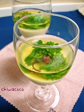 菜の花と桜の春のごま豆腐