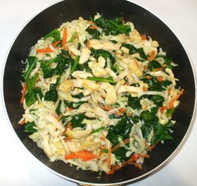 鶏むね肉の酢炒め♪簡単キャベツほうれん草