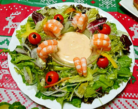 簡単！シュリンプカクテル風リースサラダ