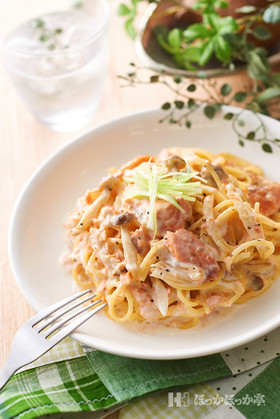 【かんたんアレンジ】鮭のクリームパスタ