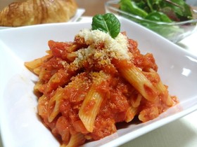 ぱぱっと簡単 ！ツナとトマトのペンネ
