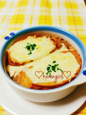 飴色玉ねぎ無しで♡オニオングラタンスープ
