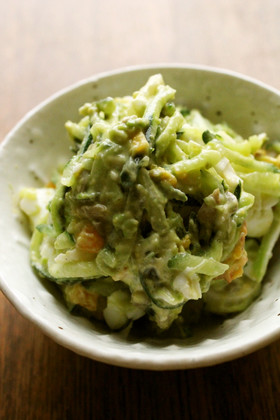 きゅうり茹で卵アボカドのクリーミーサラダ