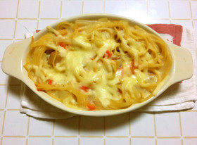 リメイク♪味噌汁からのスパグラタン♡