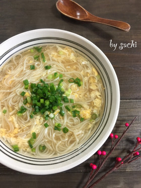 めんつゆで簡単！かきたまにゅうめん