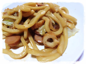 我が家の簡単♪醤油焼きうどん☆