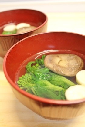 昼夕おもてなし♪菜の花エリンギのすまし汁