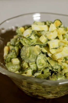 ランチ夕食に♪胡瓜とゆで卵だけのサラダ