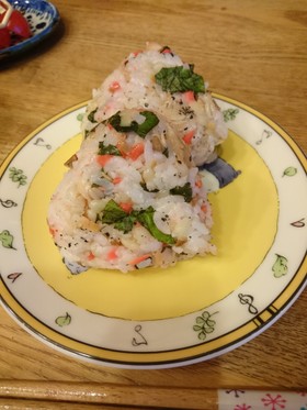 干物と紅しょうが  おにぎり