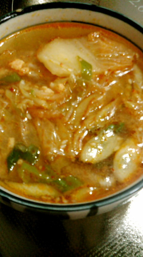 ひき肉とキムチのスープ～簡単キムチスープ
