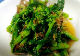 かつお節で浸け汁が絡む☆菜の花の辛子和え