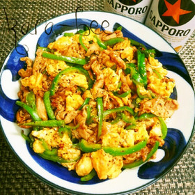 節約♡豚こまと卵のマルちゃんソース炒め 