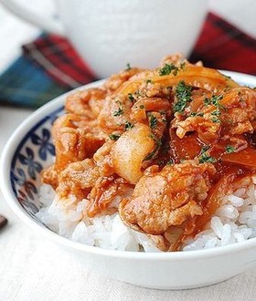 速攻１５分！ふわふわ～ポークチャップ丼