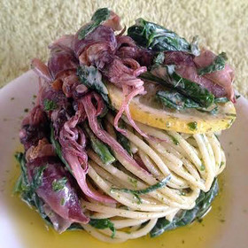 ホタルイカとほうれん草の酢味噌パスタ